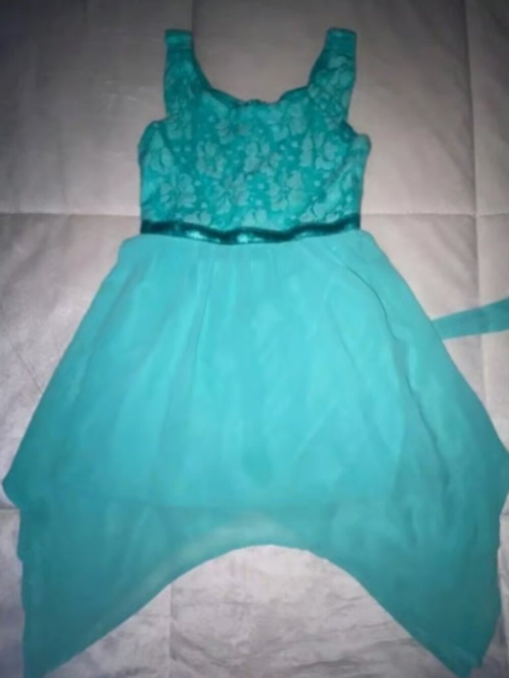 Sequin hearts dress girls, color mint, size 7